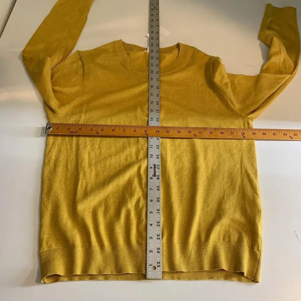 J. Crew Cardigan Womens L Large Ochre Classic Cotton Sweater Knit Button Front